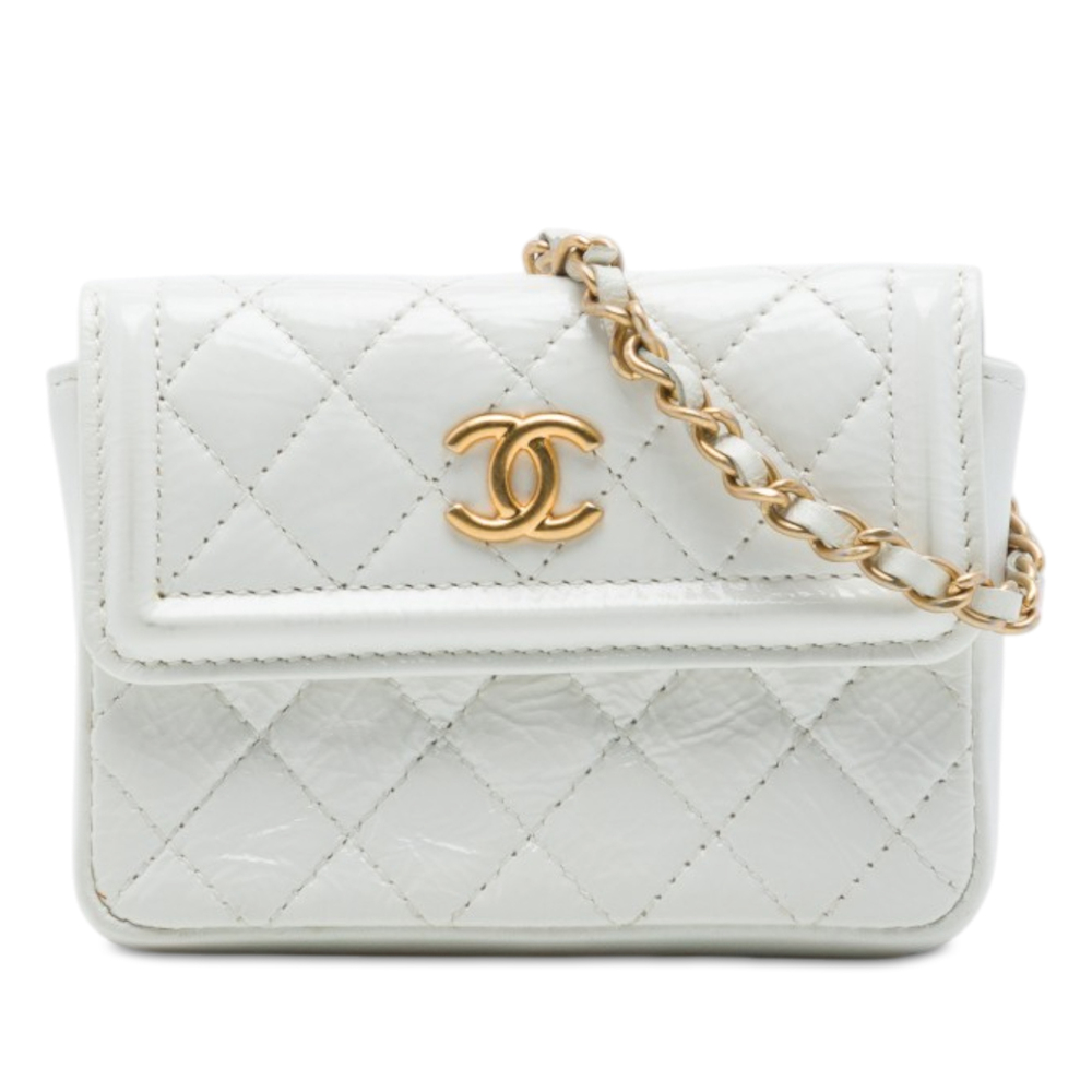 Pre-Loved Chanel CC Quilted Shiny Aged Calfskin Waist Bag